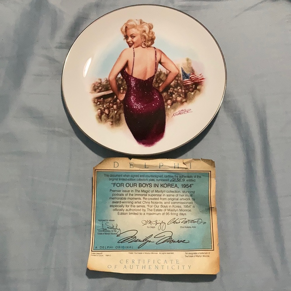 Marilyn Monroe collector’s plate !